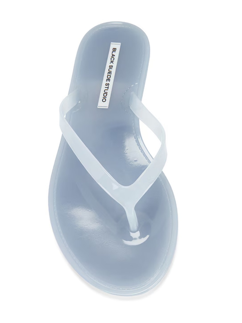 Black Suede Studio Crystal Flip Flops Baby Blue pvc sandals shoes Revolve 37 6